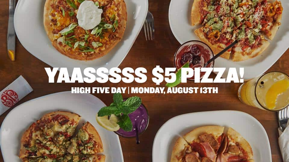 $5 Pizzas at Boston Pizza Today for High Five Day