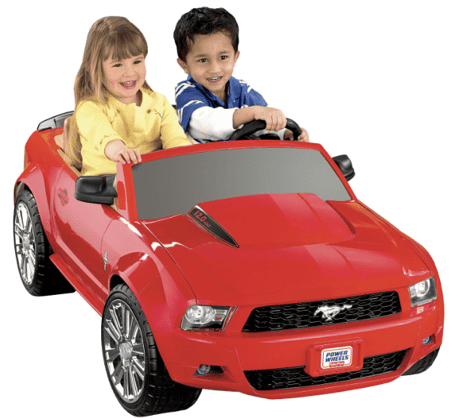ride on toy powerwheels red sports car happy kids